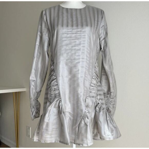 NEW Atoir Revolve Walk Me Home Cocktail Dress Chateau Metallic Grey - Picture 9 of 13